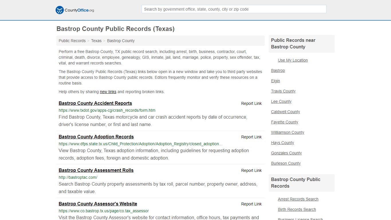 Public Records - Bastrop County, TX (Business, Criminal ...